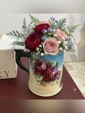 Vintage hand-painted porcelain mug